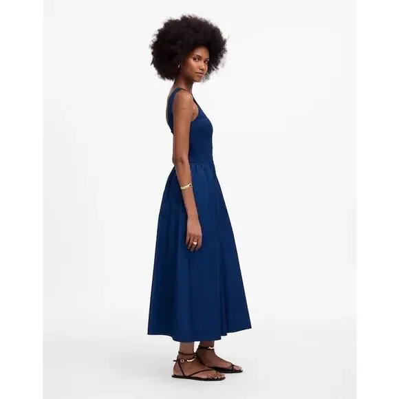 Madewell Blue Midi Dress - Picture 2 of 9